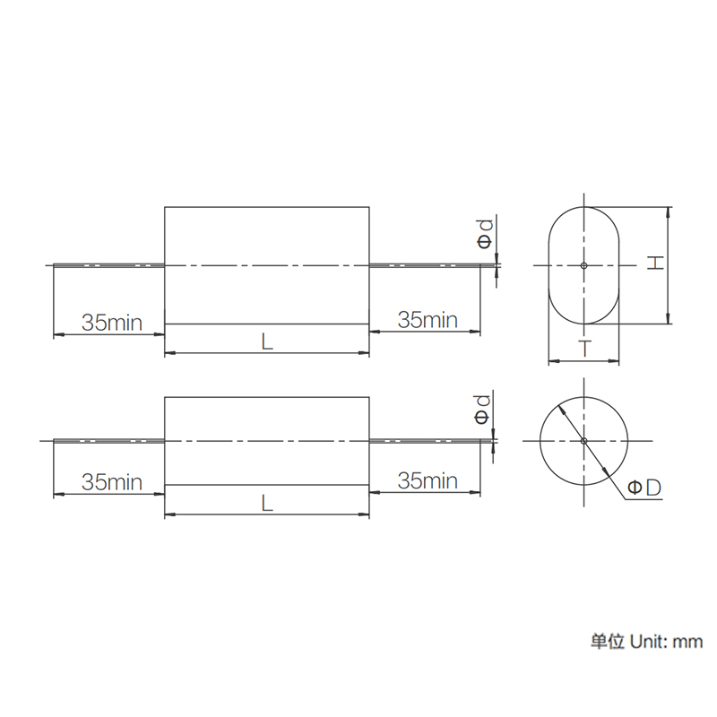 Condensator cu film de poliester metalizat CL20 (tip axial)