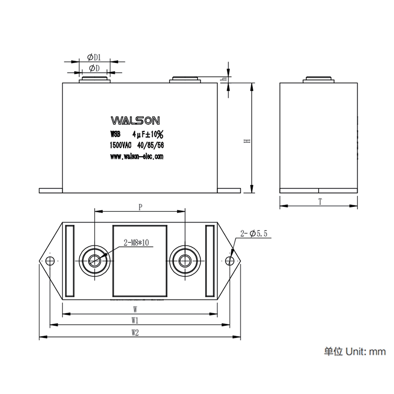 Condensator Snubber/Resonat seria WSB (cutie)